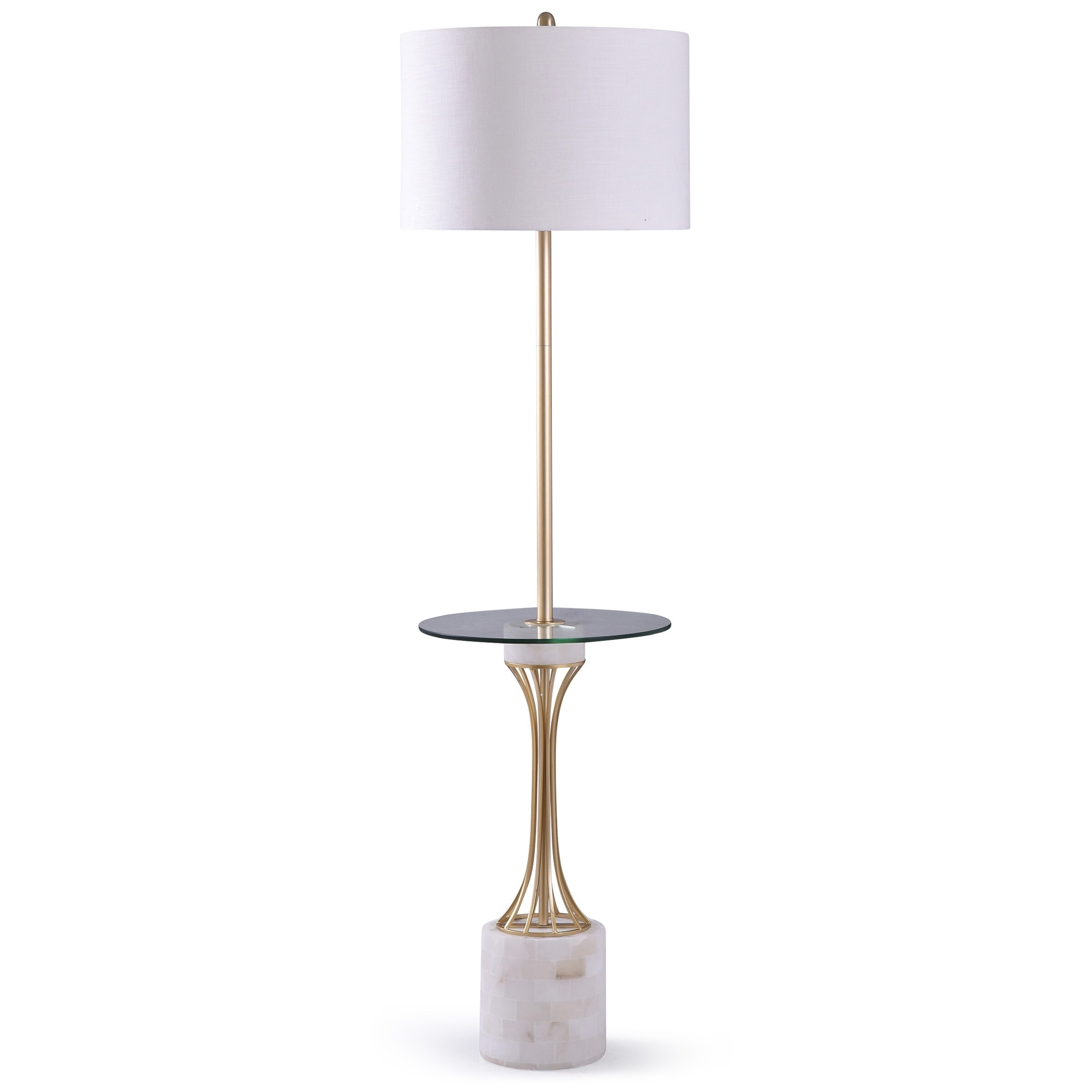 floor lamp with glass table