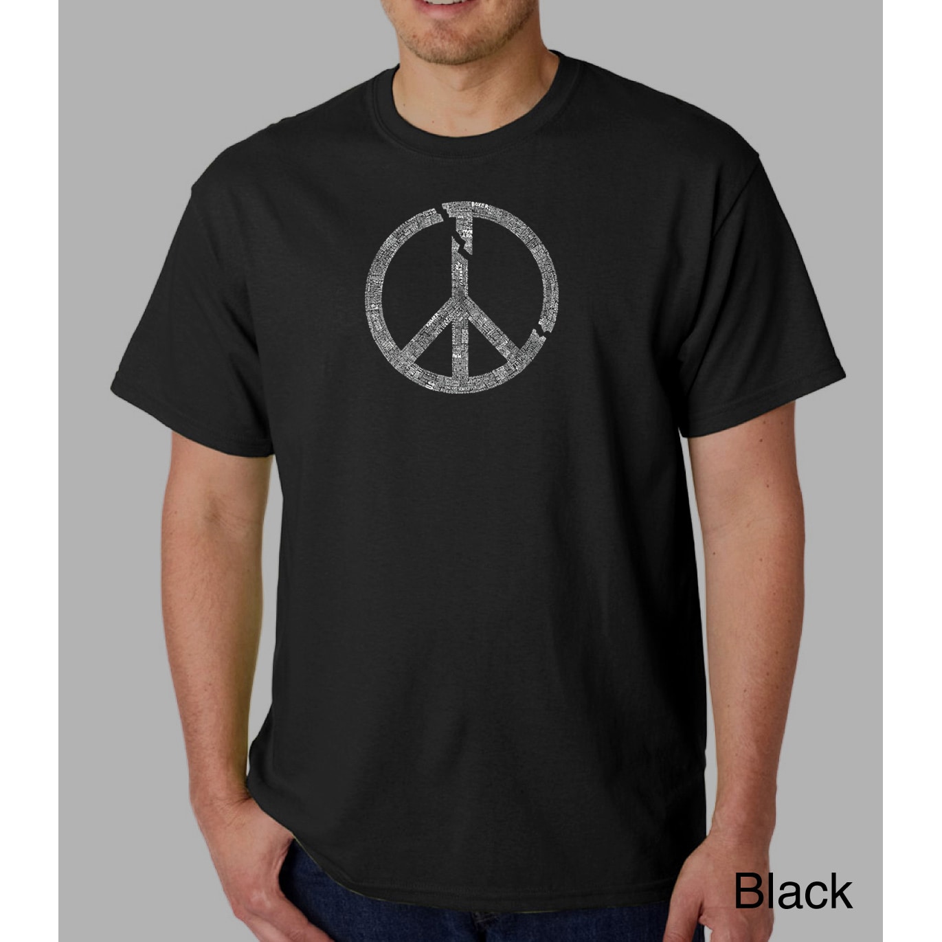 Los Angeles Pop Art Mens Short sleeve Peace Symbol T shirt