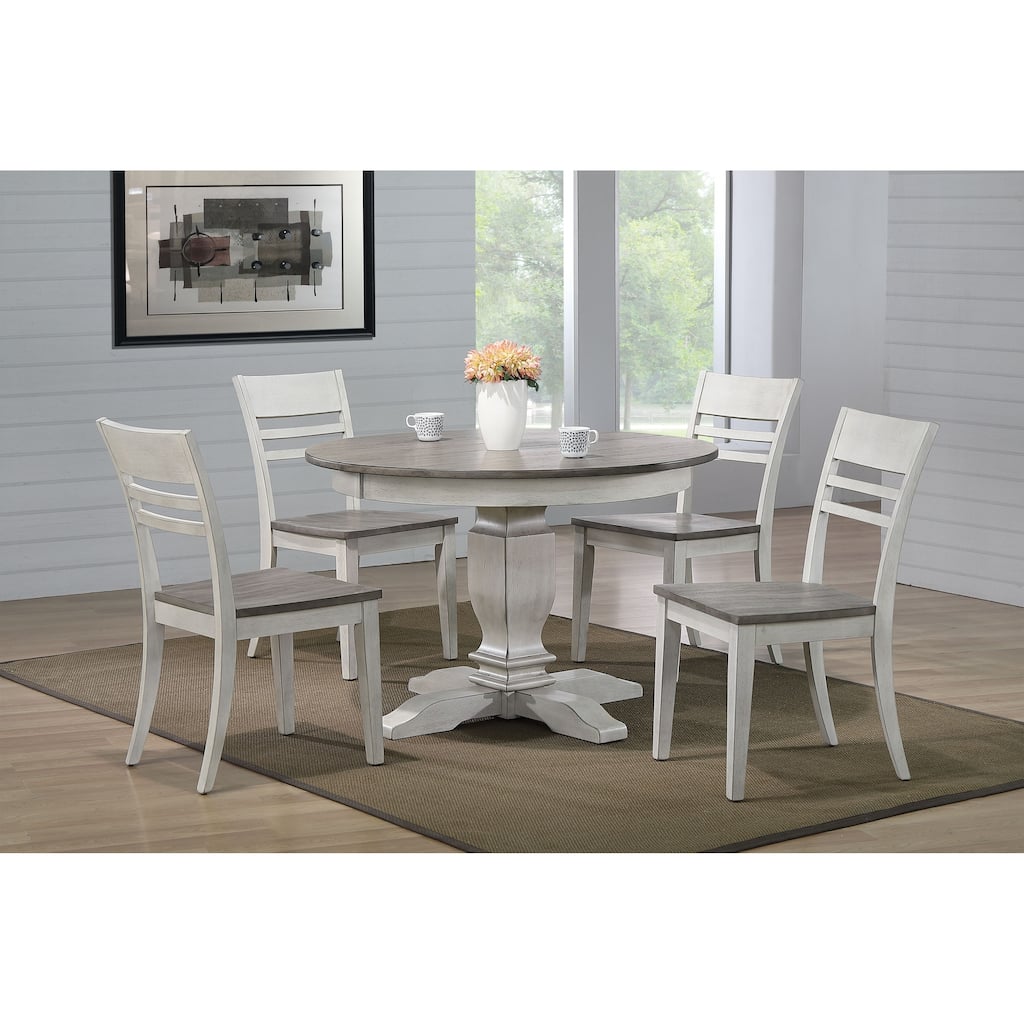 The Gray Barn Avalon 5-piece Dining Set in Ash and Stormy White with Chairs