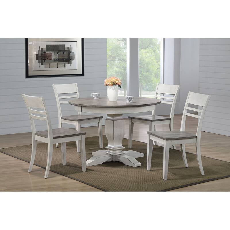 The Gray Barn Avalon 5-piece Dining Set in Ash and Stormy White with Chairs
