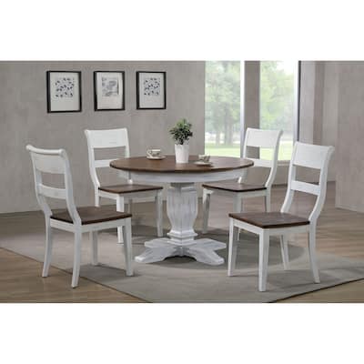 The Gray Barn Spinney 5-piece Dining Set in Distressed Cocoa Brown and Cotton White