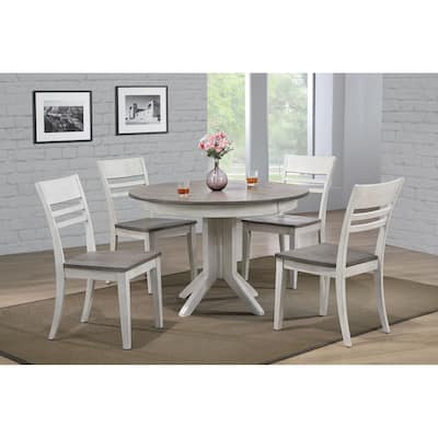 The Gray Barn Avalon 5-piece Dining Set in Ash and Stormy White with Side Chairs