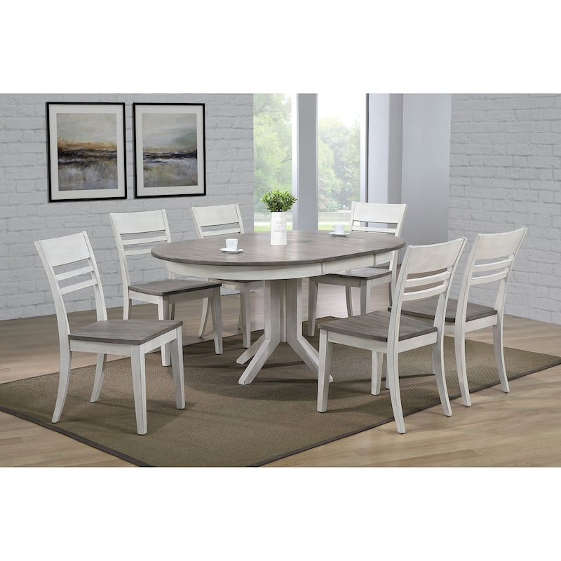 The Gray Barn Avalon 7-piece Contemporary Dining Set in Stormy White and Ash