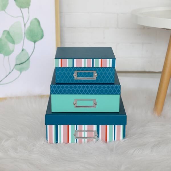 Shop Kinbor Set Of 3 Rigid Gift Boxes Nesting Boxes W Lids For