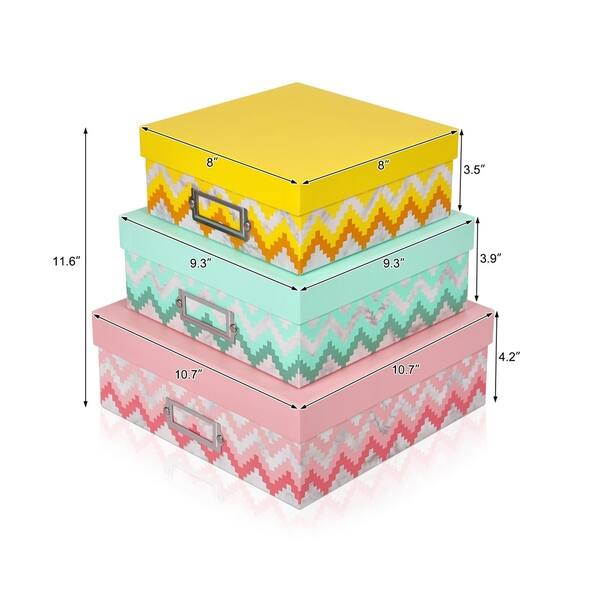 Shop Kinbor Set Of 3 Rigid Gift Boxes Nesting Boxes W Lids For
