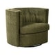 preview thumbnail 2 of 1, Langley Curved Diamond Shape Button Tufted Moss Green Swivel Chair