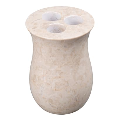 Creative Home Vase Collection Champagne Marble Toothbrush Holder, Tooth Brush Holder - Beige