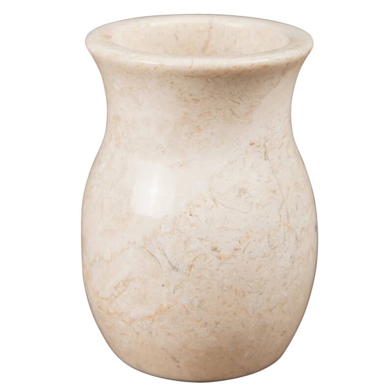 Creative Home Vase Collection Champagne Marble Tumbler, Toothbrush Holder, Makeup Brush Organizer - Beige