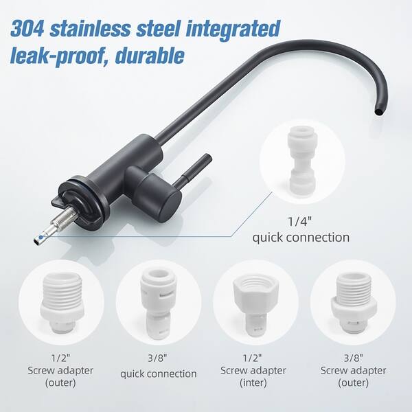 Shop Kitchen Water Faucet Stainless Steel Lead Matte Black Finish