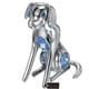 preview thumbnail 2 of 5, Matashi Home Decorative Tabletop Showpiece Chrome Plated Silver Dog with Blue Crystals