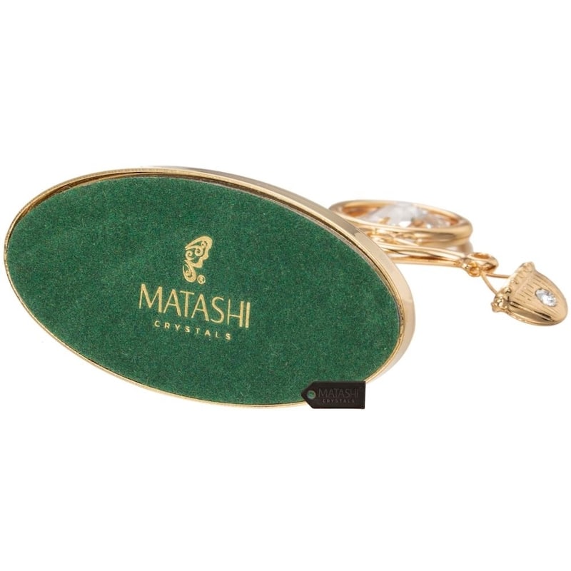 Matashi Home Decorative Tabletop Showpiece 24K Gold Plated Crystal Studded Scale Ornament
