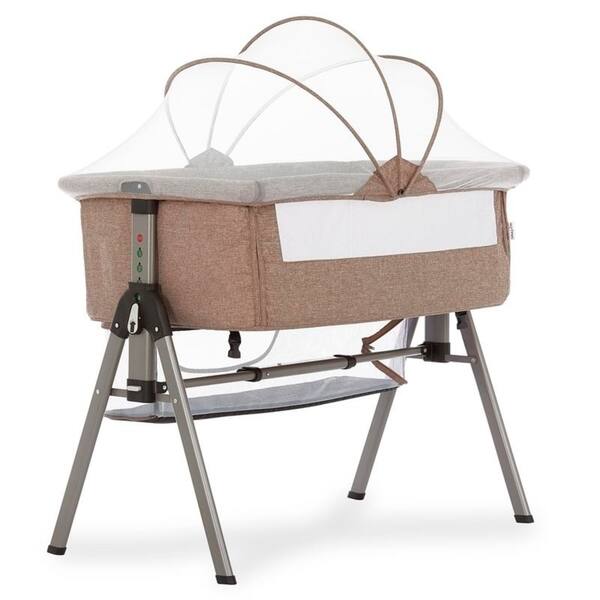 slide 2 of 2, Dream On Me Lotus Bassinet & Bedside Sleeper in Brown