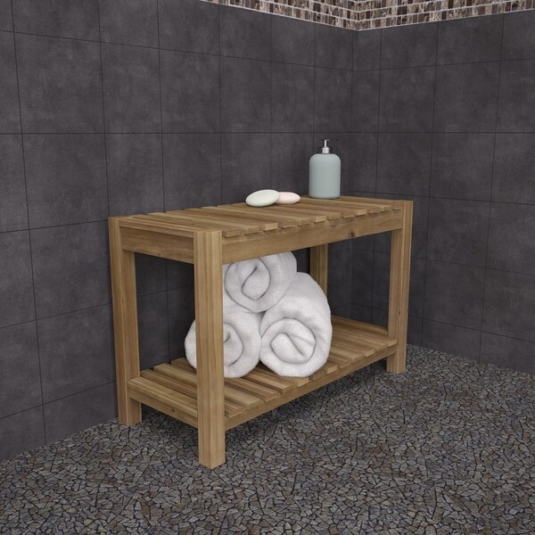 Shop Porch & Den Joeon Solid Wood Bath Storage Set (Set of 2) Free