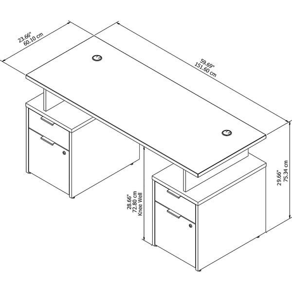Jamestown 60W Desk with 4 Drawers by Bush Business Furniture