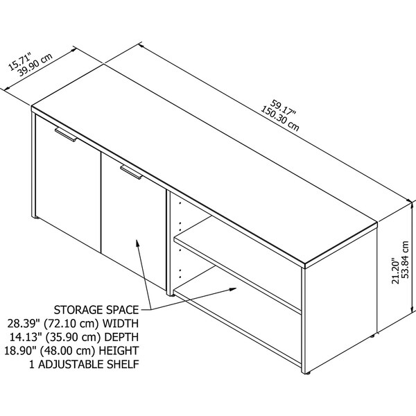 Jamestown Low Storage Cabinet with Doors by Bush Business