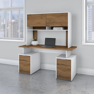 Bush Business Furniture Jamestown 60W Desk with Hutch by  (White)