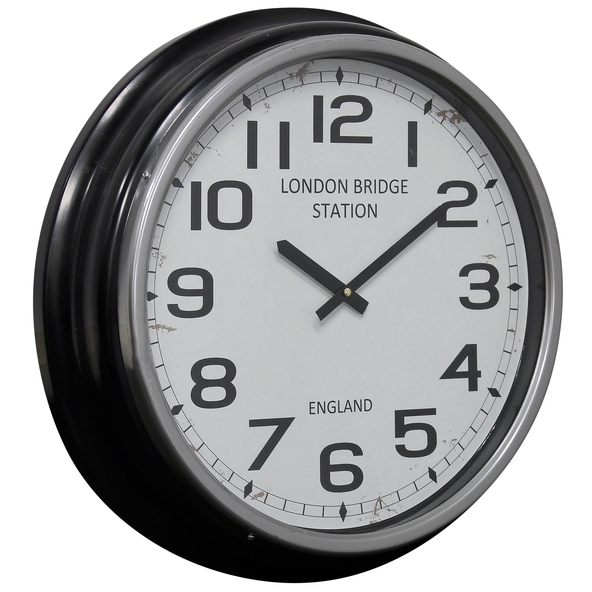 Stylecraft Semi Gloss Black Round London Station Wall Clock With Glass Front Today Stylecraft Semi Gloss Black Round London Station Wall Clock With Glass Front Today