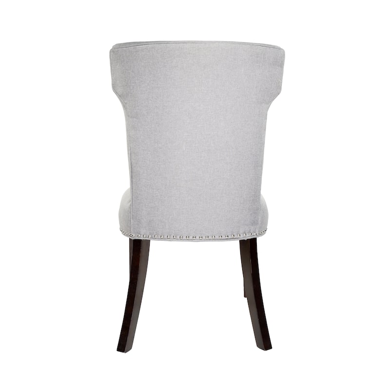 Modern Grey Upholstered Nailhead Dining Room Chair