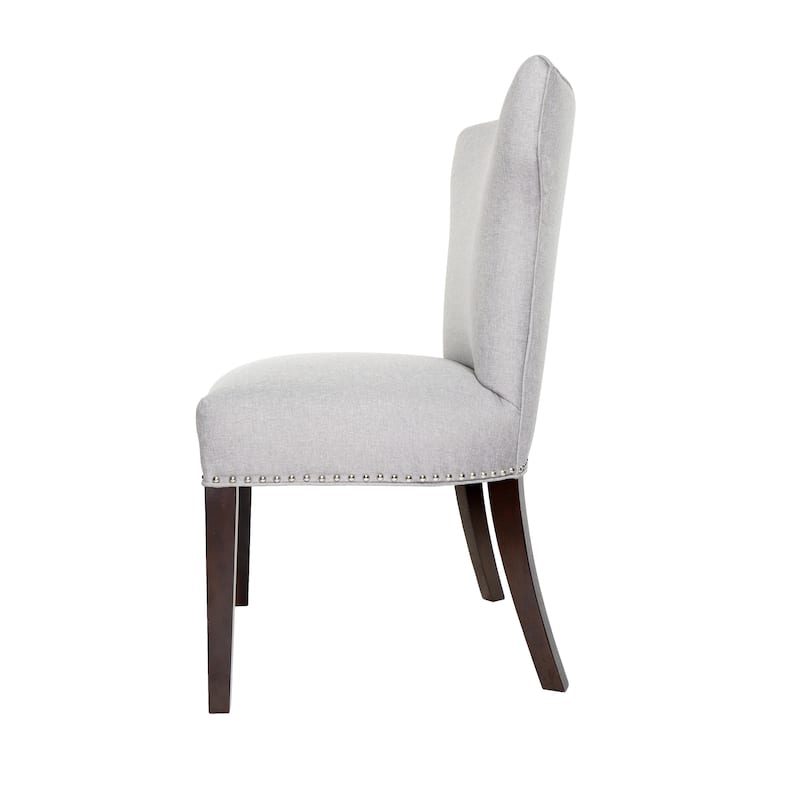 Modern Grey Upholstered Nailhead Dining Room Chair