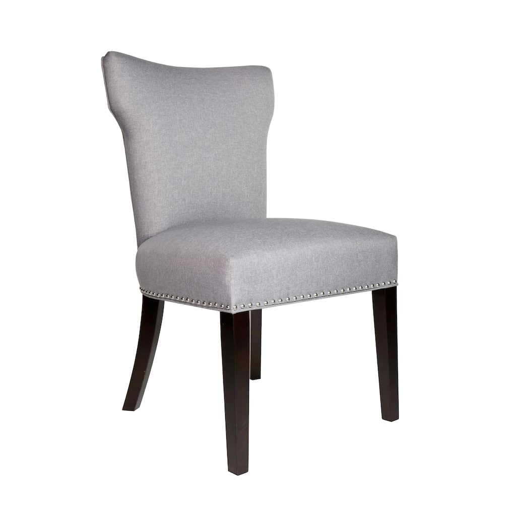 Modern Grey Upholstered Nailhead Dining Room Chair
