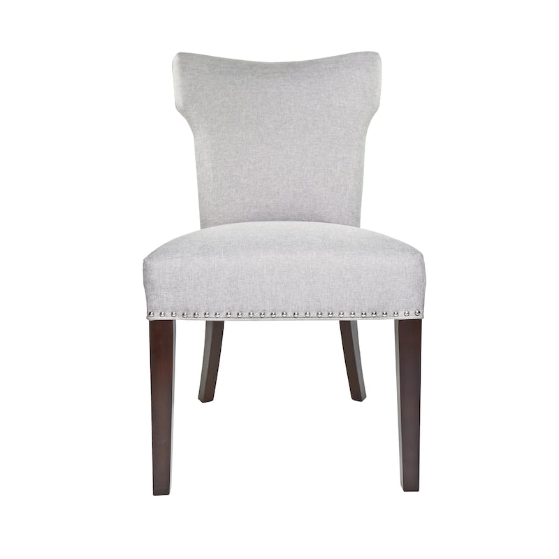 Modern Grey Upholstered Nailhead Dining Room Chair