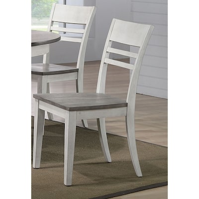 Transitional Back Side Chair Ash /Stormy White (Set of 2)