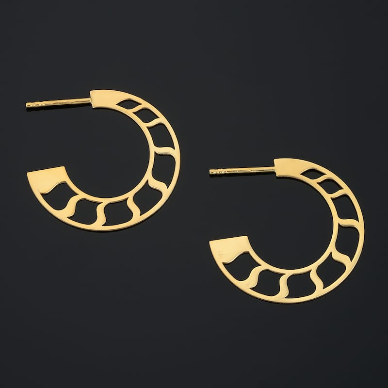14k Yellow Gold Open Hoop Earrings Minimalist Jewelry for Women