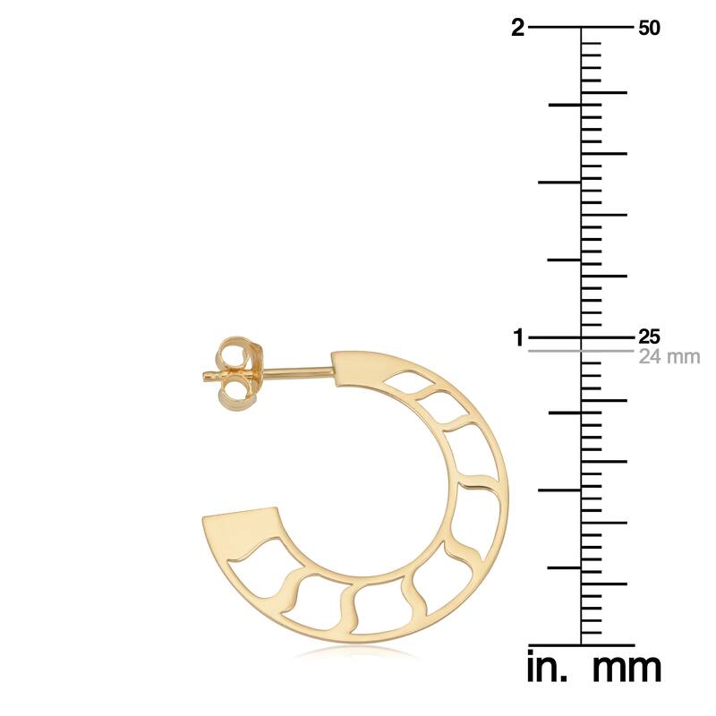 14k Yellow Gold Open Hoop Earrings Minimalist Jewelry for Women