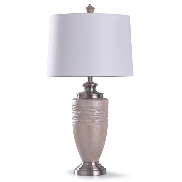 brushed silver table lamp