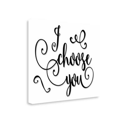 "I Choose You - Black And White" By Tara Moss, Giclee on Gallery Wrap Canvas