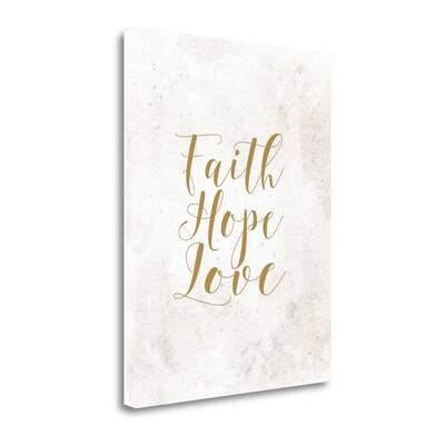 "Faith Hope Love - Tan" By Tara Moss, Fine Art Giclee Print on Gallery Wrap Canvas, Ready to Hang
