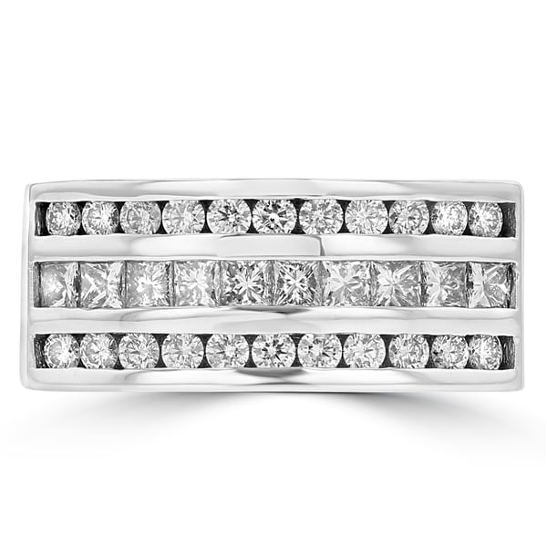 1.10 Cts White Cubic Zirconia Diamonds Mens Button Ring in 14k Yellow Gold Finish