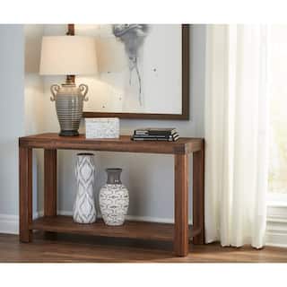 Meadow Solid Wood Console Table in Brick Brown