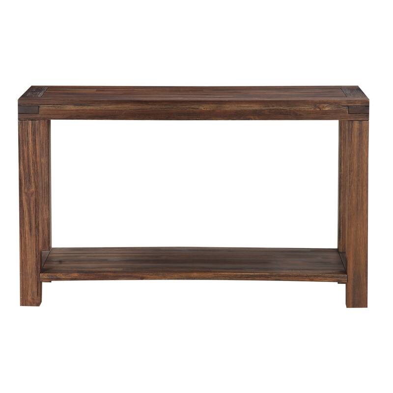 Meadow Solid Wood Console Table in Brick Brown