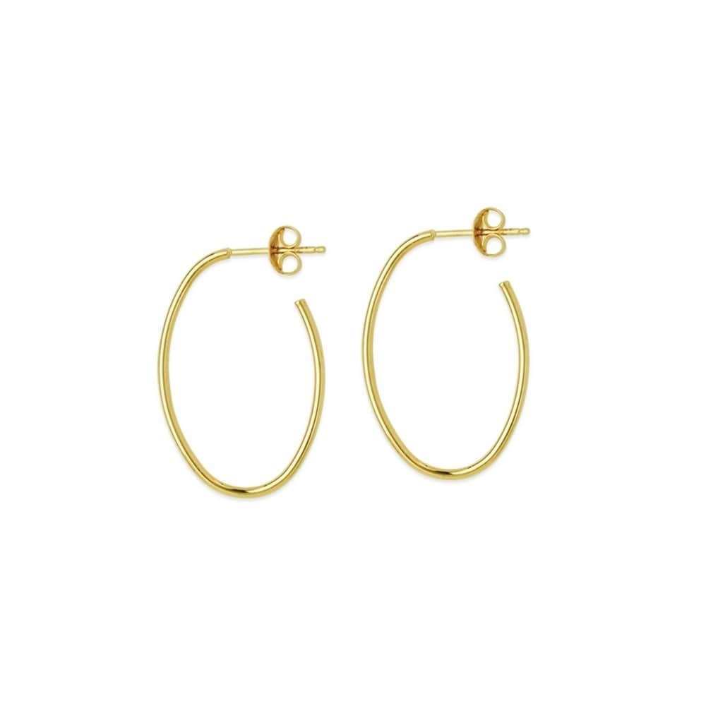 Curata 14k Yellow Gold Oval Shaped Half 
