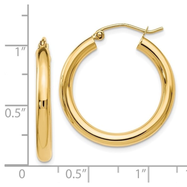 14K Gold Polished Hinged Post Earrings