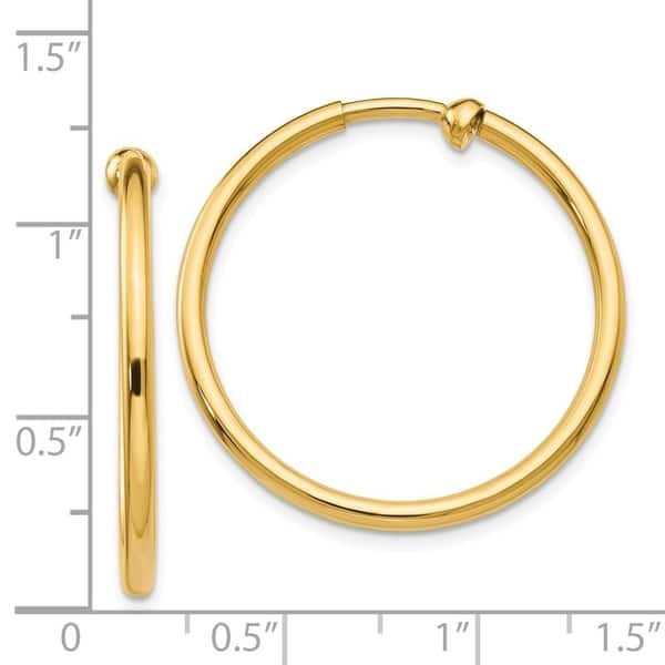Curata 14k Yellow Gold Hollow Polished Non Pierced Hoop Curata 14k Yellow Gold Hollow Polished