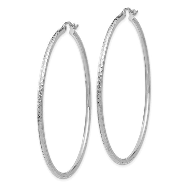 14K Yellow Gold CZ Polished 11mm Hinged Hoop Earrings