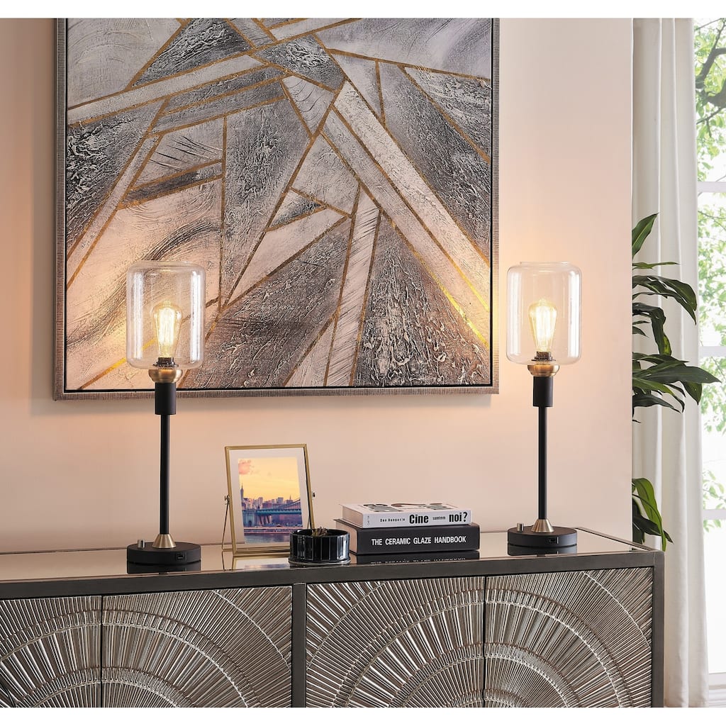 Carbon Loft Bohman Two-tone Table Lamp Set