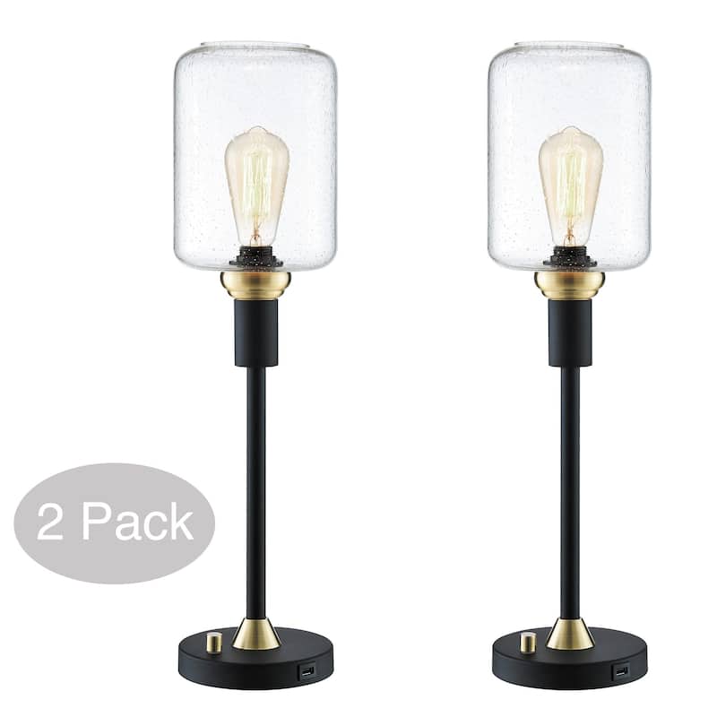 Carbon Loft Bohman Two-tone Table Lamp Set