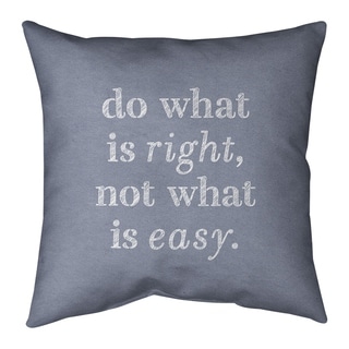 Quotes Handwritten Do What is Right Quote Pillow-Faux Suede - Bed Bath ...