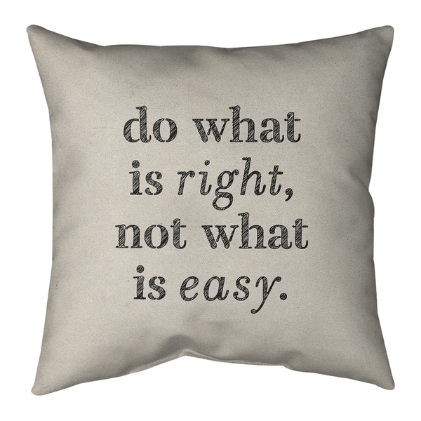 Quotes Handwritten Do What is Right Quote Floor Pillow - Standard