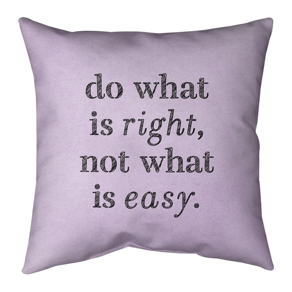 Quotes Handwritten Do What is Right Quote Pillow-Faux Linen
