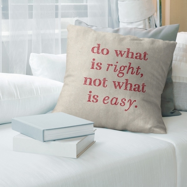 Quotes Handwritten Do What is Right Quote Pillow-Faux Suede