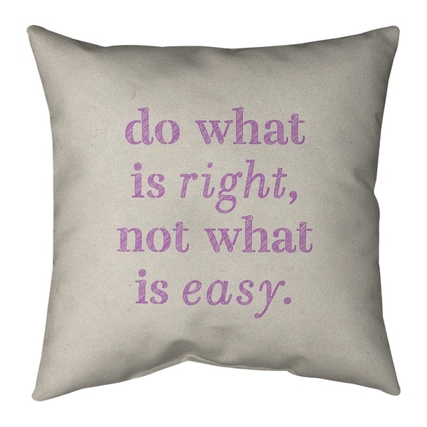 Quotes Handwritten Do What is Right Quote Floor Pillow - Standard - Bed ...