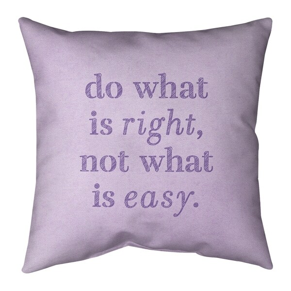 Quotes Handwritten Do What is Right Quote Pillow-Faux Linen