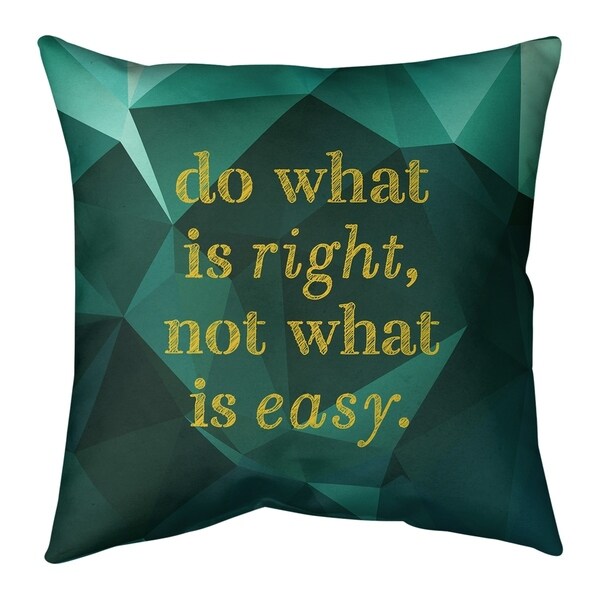 Quotes Faux Gemstone Do What is Right Quote Floor Pillow - Standard