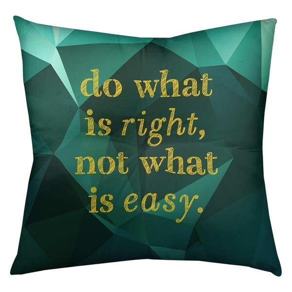 Quotes Faux Gemstone Do What is Right Quote Floor Pillow - Square Tufted