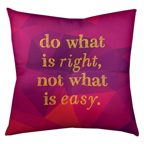 Quotes Faux Gemstone Do What is Right Quote Floor Pillow - Square Tufted