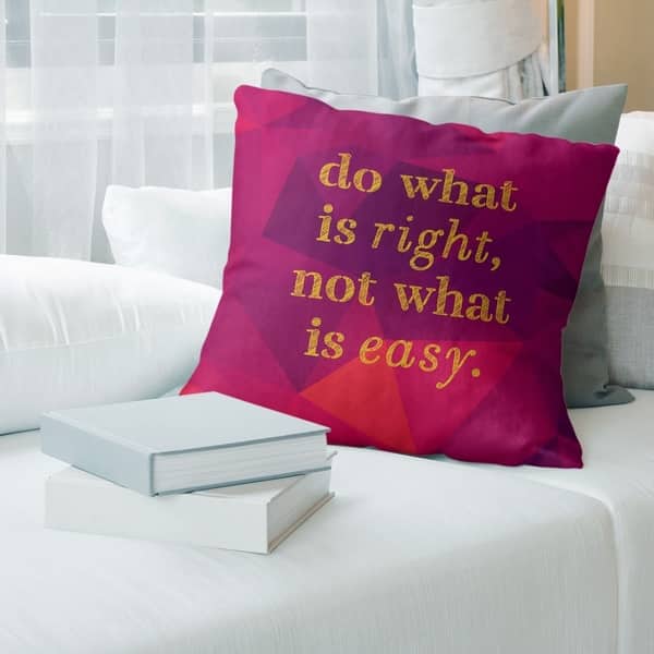 Quotes Faux Gemstone Do What is Right Quote Pillow (Indoor/Outdoor ...